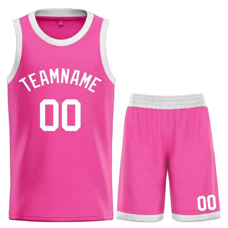 Basketball jerseys team-retro -Custom Pink White Classic Sets Bull Basketball Jersey