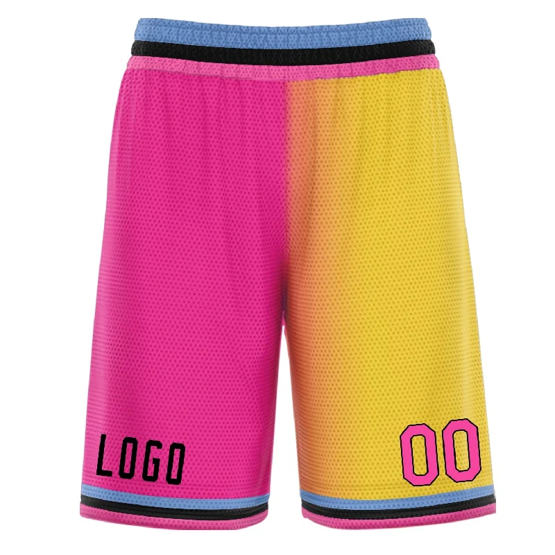 Men's basketball shorts light set -Custom Pink Yellow Gradient Fashion Basketball Shorts