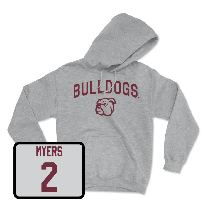 Men's basketball hoodie sportswear essential -Sport Grey Men's Basketball Bulldogs Hoodie - Adrian Myers