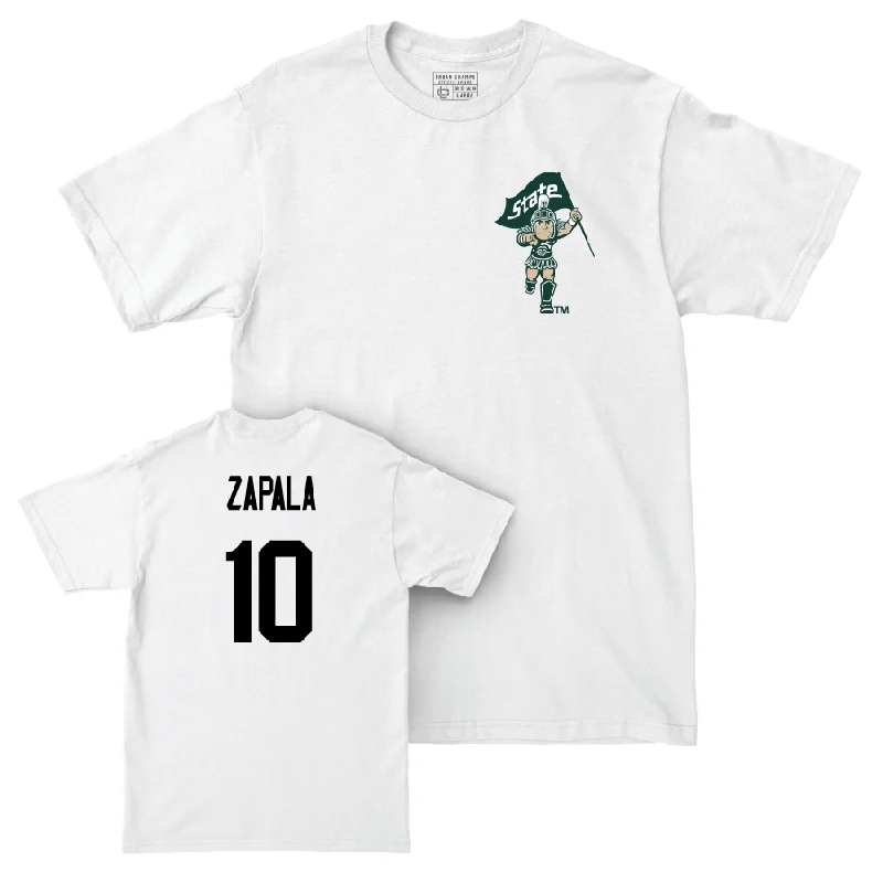 Men's basketball T-shirts stylish-stretch -Men's Basketball White Sparty Comfort Colors Tee   - Szymon Zapala