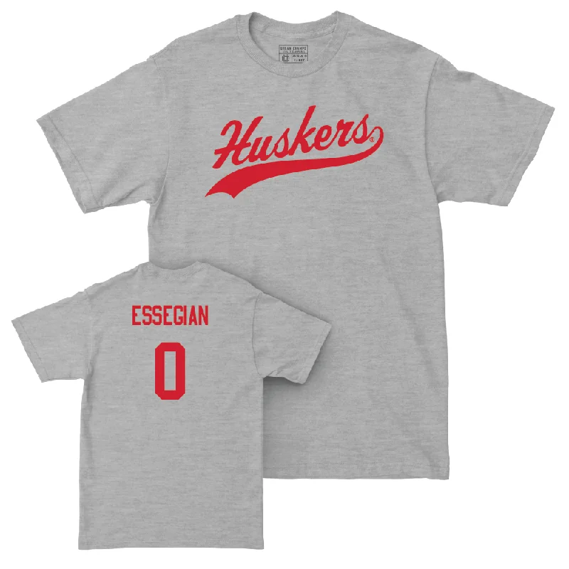 Men's basketball T-shirts performance-design -Sport Grey Men's Basketball Script Tee  - Connor Essegian