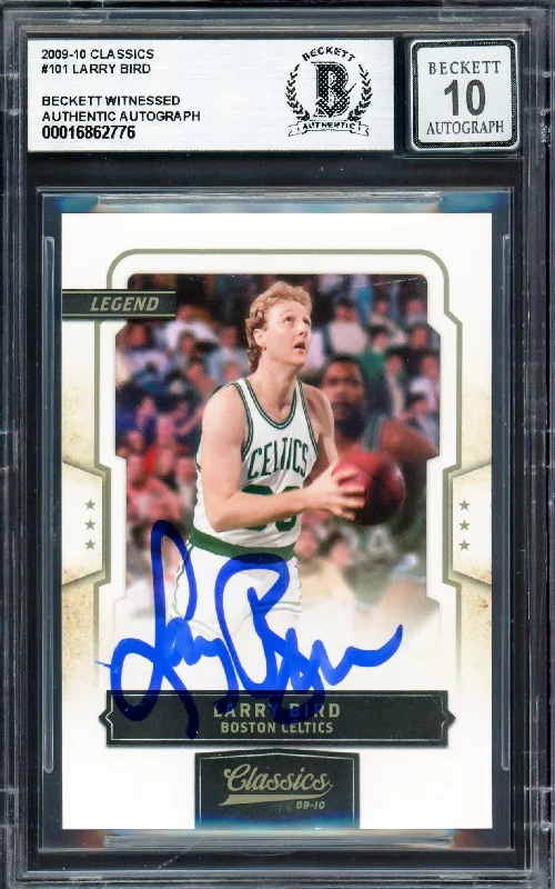 Basketball cards mint-rare -Larry Bird Autographed 2009-10 Panini Classics Card #101 Boston Celtics Auto Grade Gem Mint 10 #738/999 Beckett BAS Witness #16862776