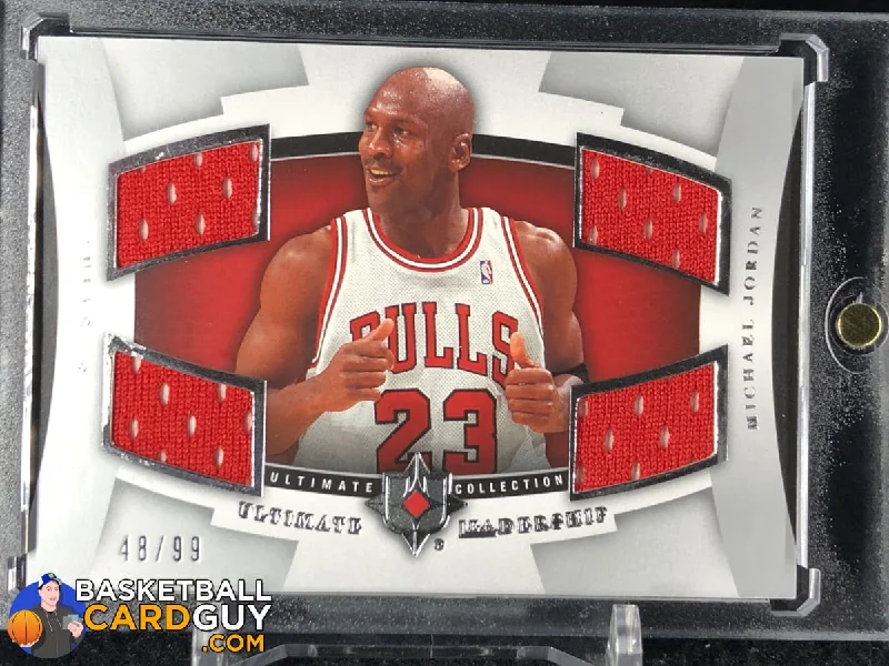 Basketball jerseys breathable-game -Michael Jordan 2007-08 Ultimate Collection Leadership Quad Jersey Silver #/99