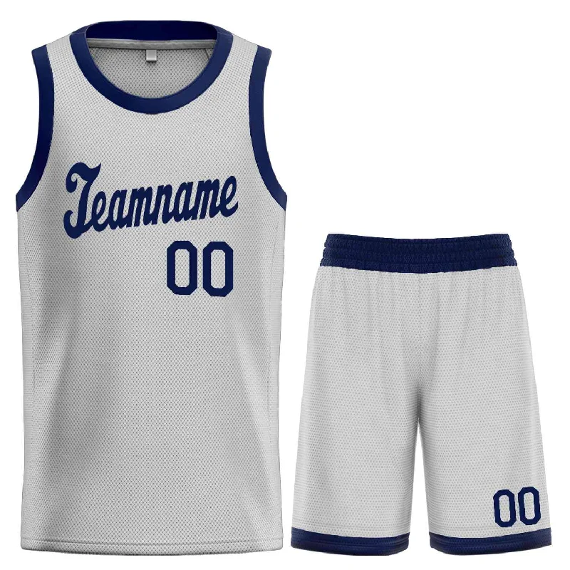 Basketball jerseys commemorative -Custom Gray Navy Classic Sets Sports Uniform Basketball Jersey