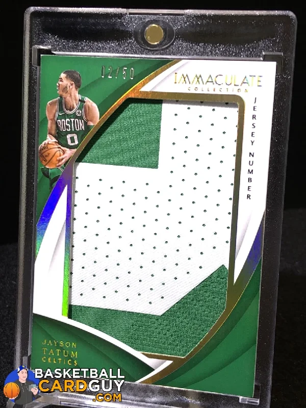 Basketball jerseys durable-fabric -Jayson Tatum 2017-18 Immaculate Jersey Numbers Patch #/50 RC