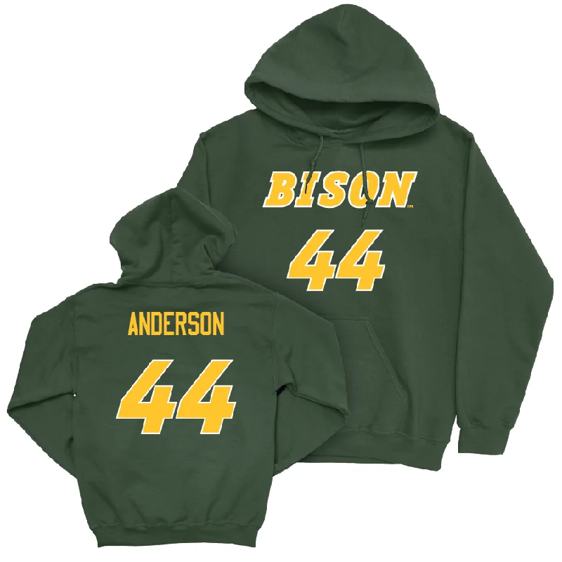 Men's basketball hoodie name embroidery -Green Men's Basketball Player Hoodie - Treyson Anderson