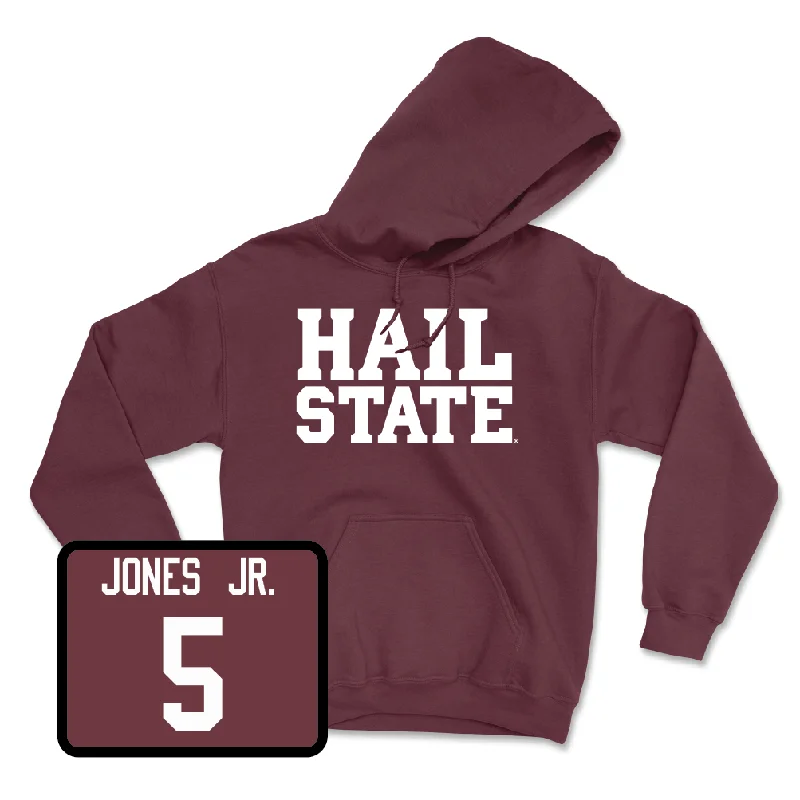 Men's basketball hoodie special offers -Maroon Men's Basketball Hail Hoodie - Shawn Jones Jr.