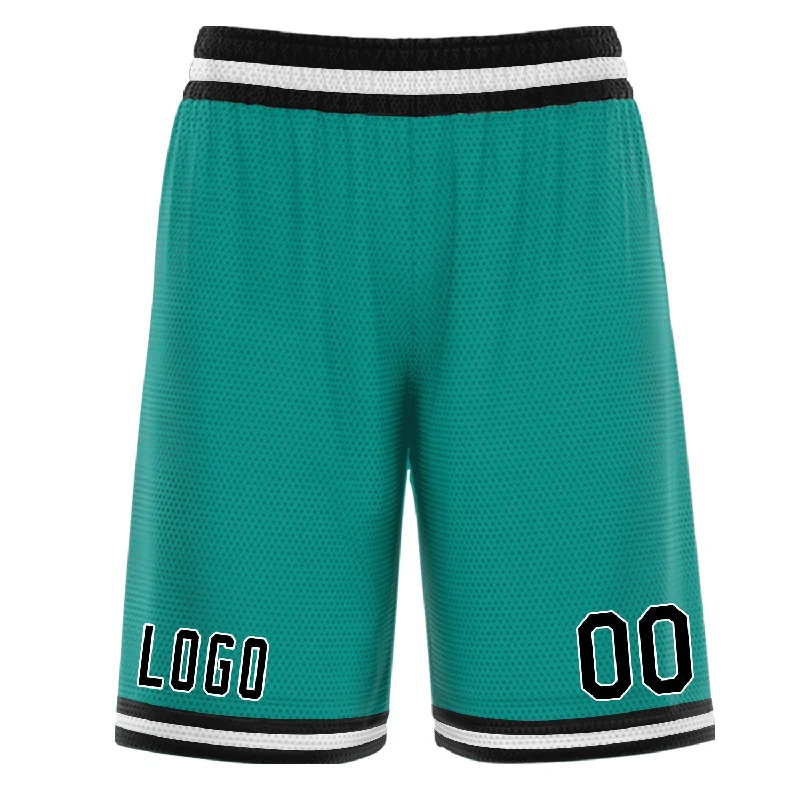 Men's basketball shorts tough build -Custom Green Black White Basketball Shorts