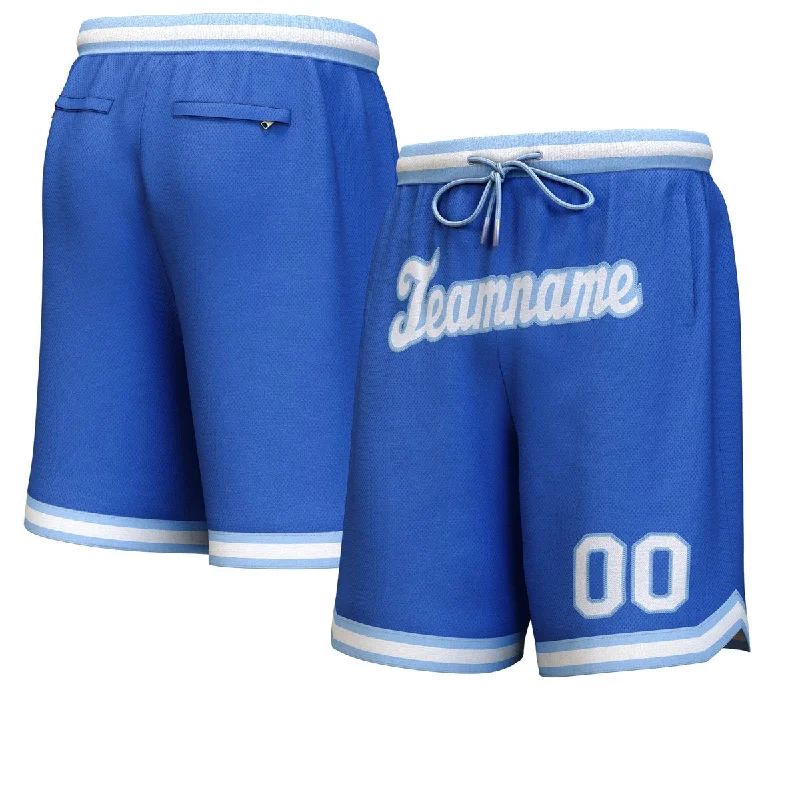 Basketball socks team-retro -Custom Royal White-Light Blue Personalized Basketball Shorts