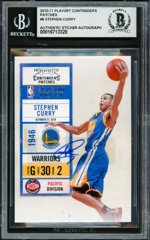 Basketball cards thin-rare -Stephen Curry Autographed 2010-11 Playoff Contenders Card #8 Golden State Warriors Beckett BAS #16713328