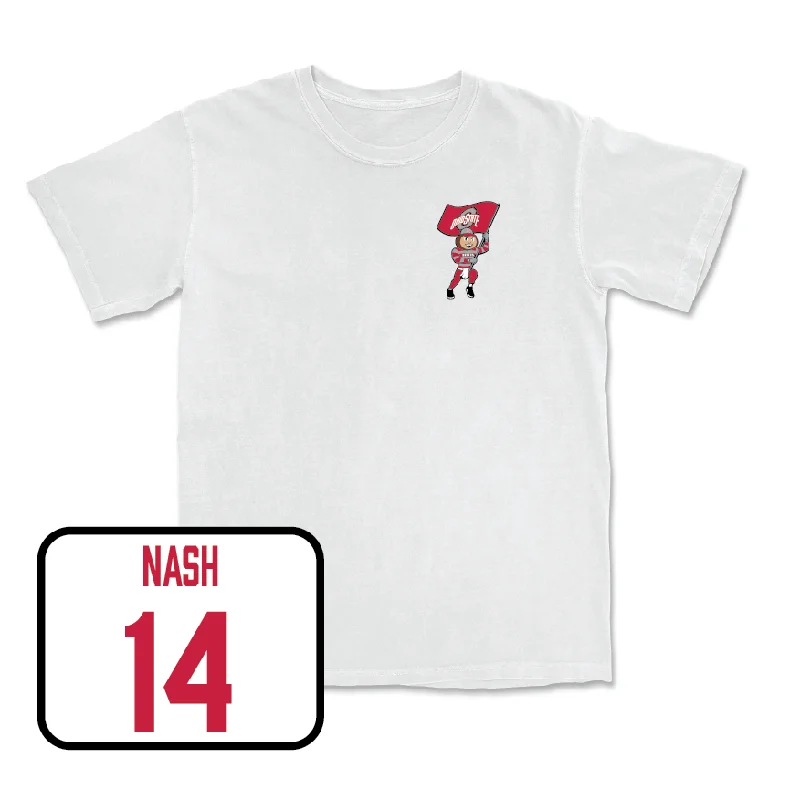 Men's basketball T-shirts court-ready -Men's Basketball White Brutus Comfort Colors Tee  - Braylen Nash