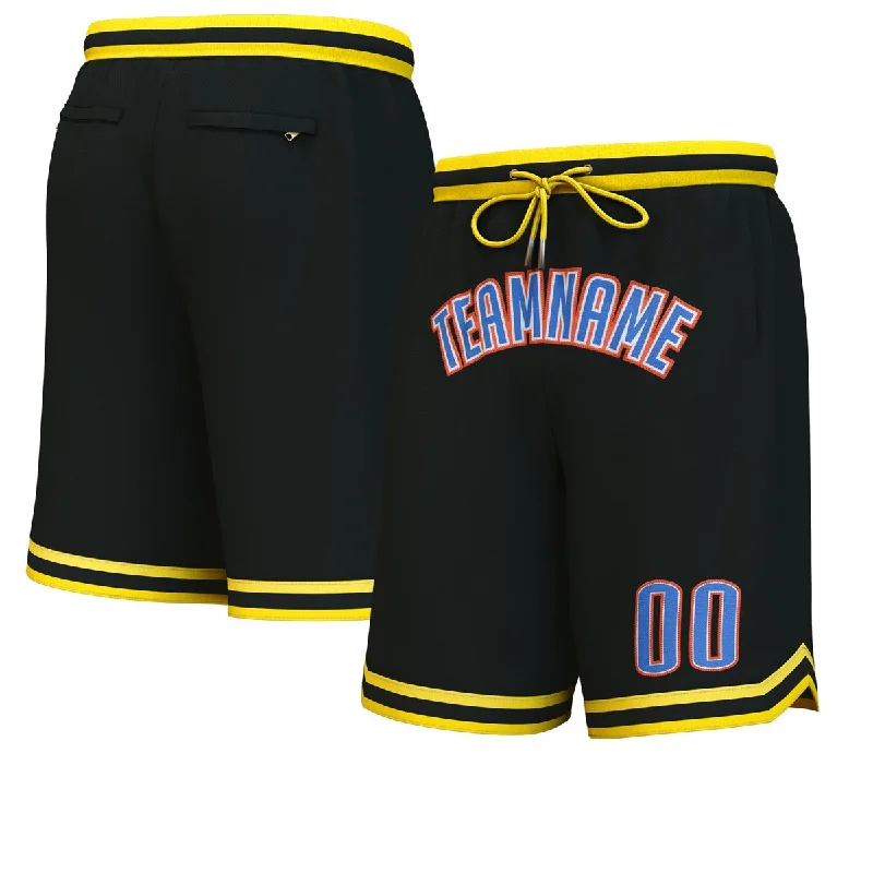 Basketball socks anti-odor -Custom Black Blue-Orange Personalized Basketball Shorts