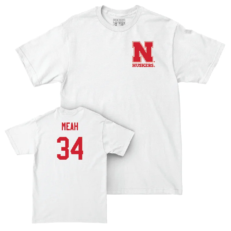 Men's basketball T-shirts stylish-style -Men's Basketball White Comfort Colors Tee  - Braxton Meah