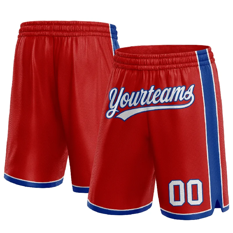 Men's basketball shorts team shorts -Custom Red White-Royal Authentic Basketball Shorts