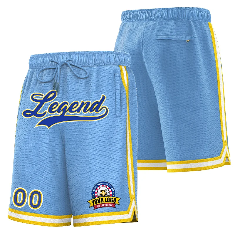 Men's basketball shorts latest trends -Custom Blue Yellow Basketball Shorts