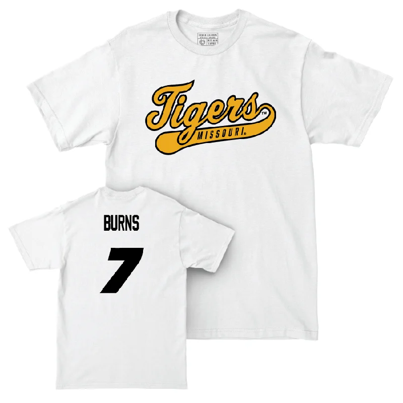 Men's basketball T-shirts custom -Men's Basketball White Script Comfort Colors Tee  - Trent Burns