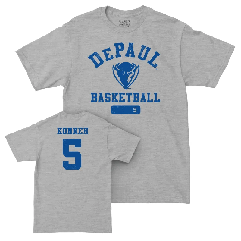 Men's basketball T-shirts pastel -DePaul Men's Basketball Sport Grey Varsity Tee - Sekou Konneh | #5