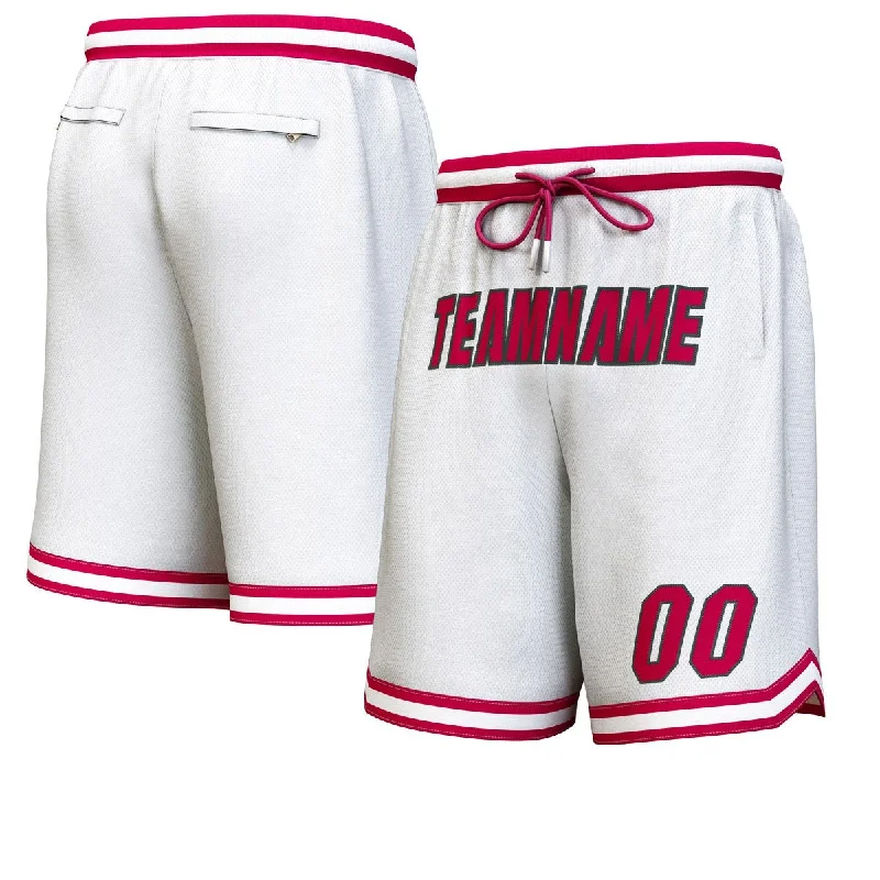 Basketball socks lightweight-game -Custom White Maroon-Black Personalized Basketball Shorts