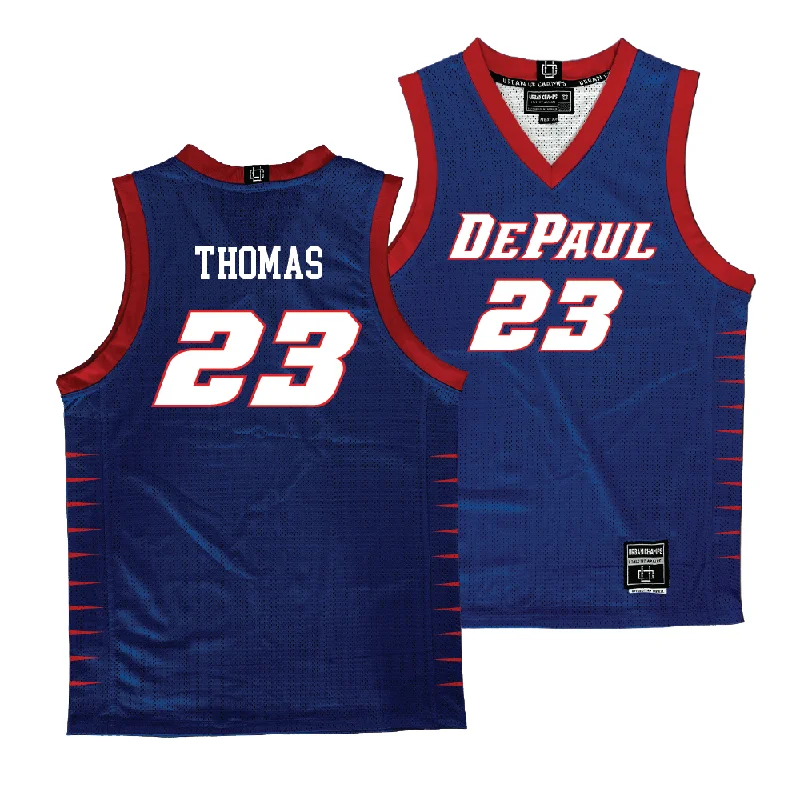 Basketball jerseys pro-team -DePaul Men's Royal Basketball Jersey  - David Thomas