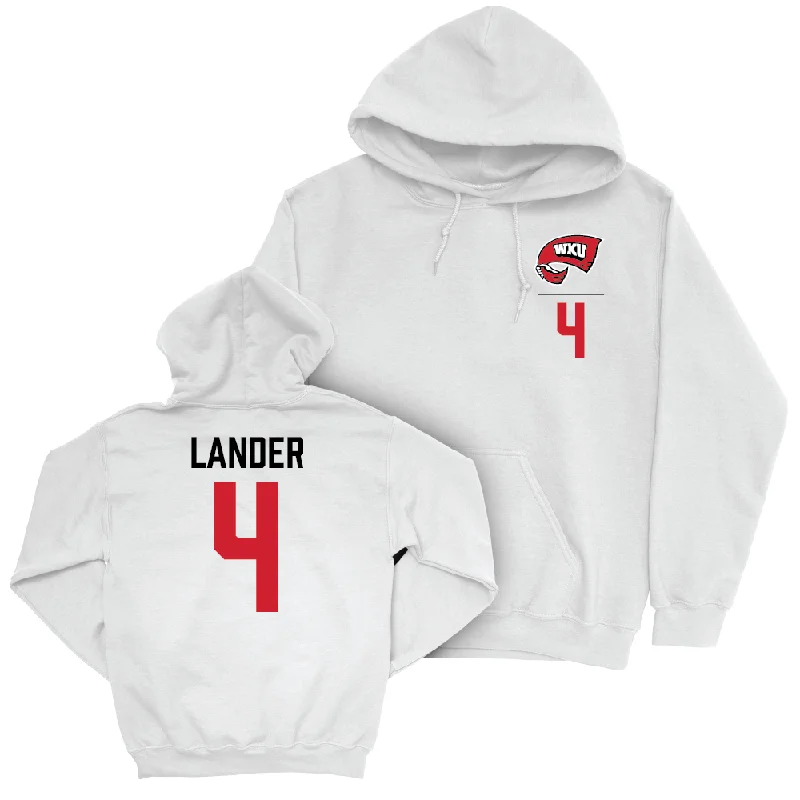 Men's basketball hoodie crew kit -WKU Men's Basketball White Logo Hoodie - Khristian Lander | #4