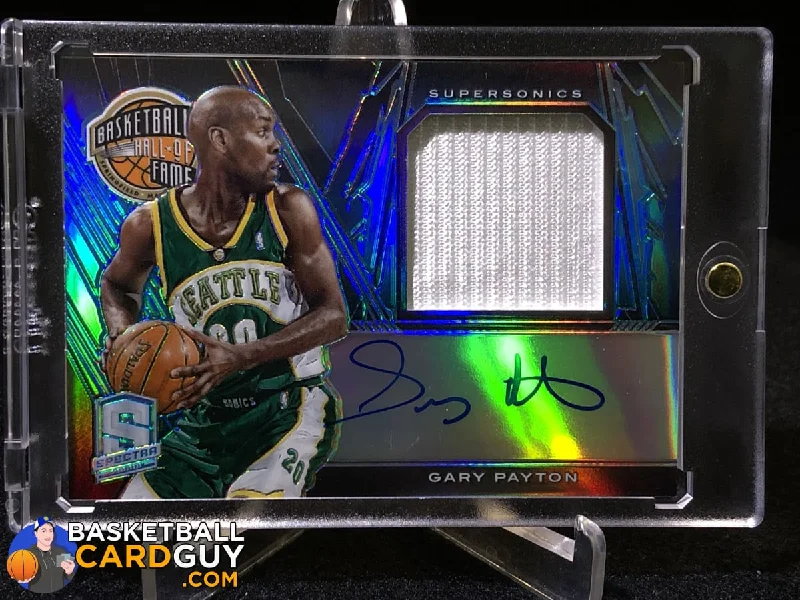 Basketball jerseys team-game -Gary Payton 2013-14 Panini Spectra Hall of Fame Jersey Autographs Light Blue #/20