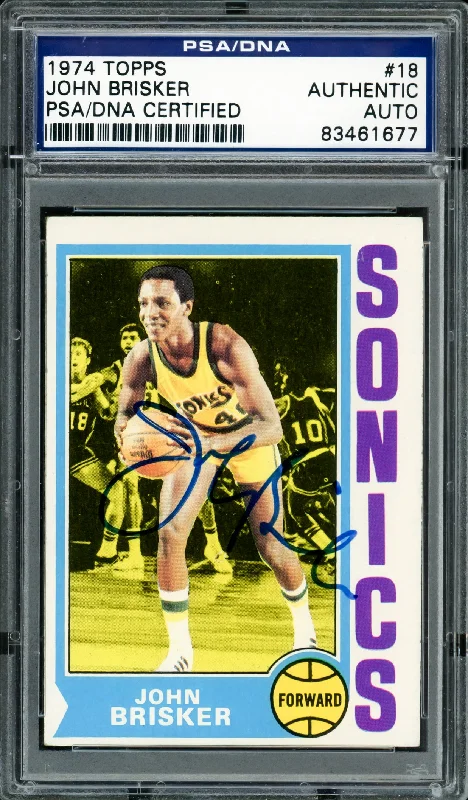 Basketball cards draft-rarity -John Brisker Autographed 1974-75 Topps Card #18 Seattle Supersonics PSA/DNA #83461677