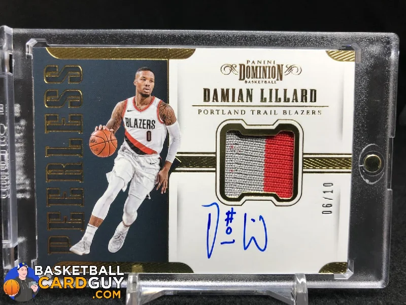 Basketball jerseys special-edition -Damian Lillard 2017-18 Panini Dominion Peerless Jersey Autographs Gold #/10