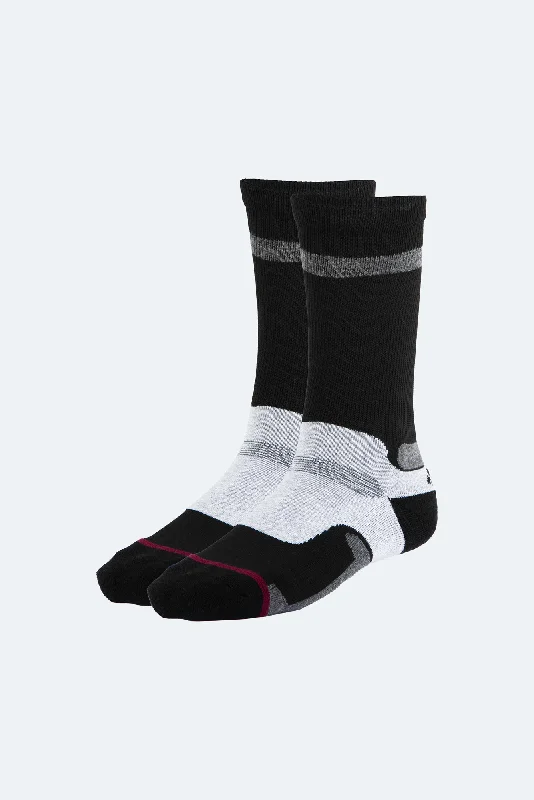 Basketball socks red -Oil And Gaz Sporty Unisex Hiking Sock  Black/D-Grey/L-Grey/Brg