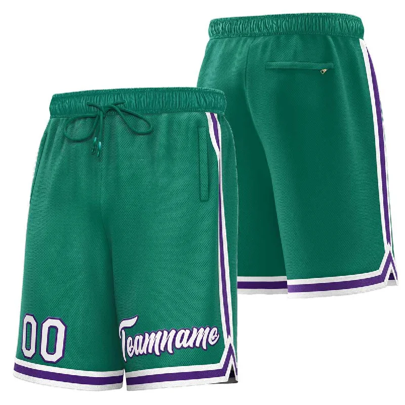 Men's basketball shorts all-star edition -Custom Green White-Purple Sport Basketball Shorts