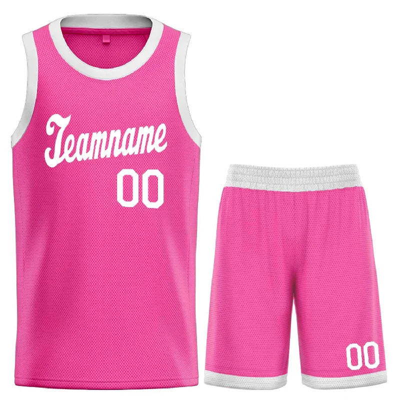 Basketball jerseys durable-comfort -Custom Pink White Classic Sets Sports Uniform Basketball Jersey