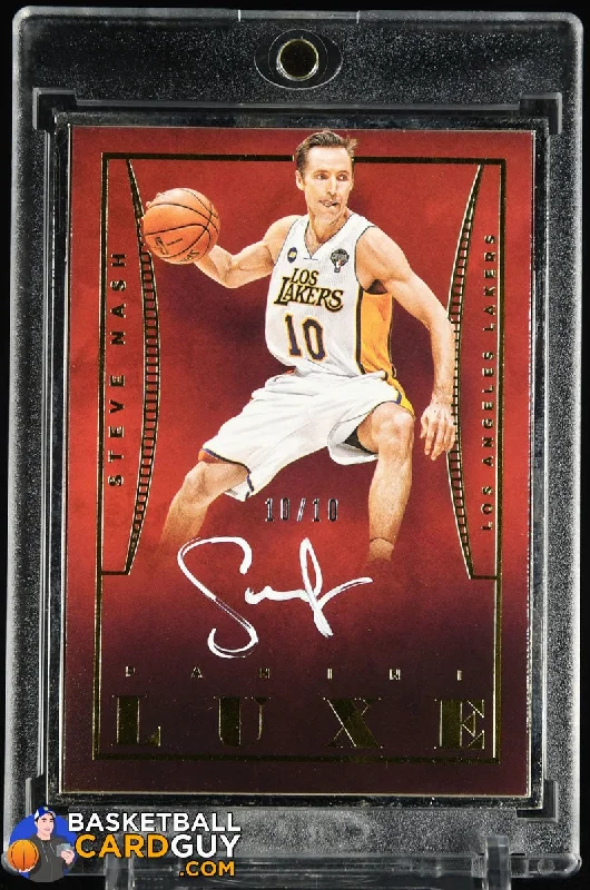 Basketball jerseys modern-fit -Steve Nash 2014-15 Panini Luxe Autographs Gold #94 Jersey Number #10/10