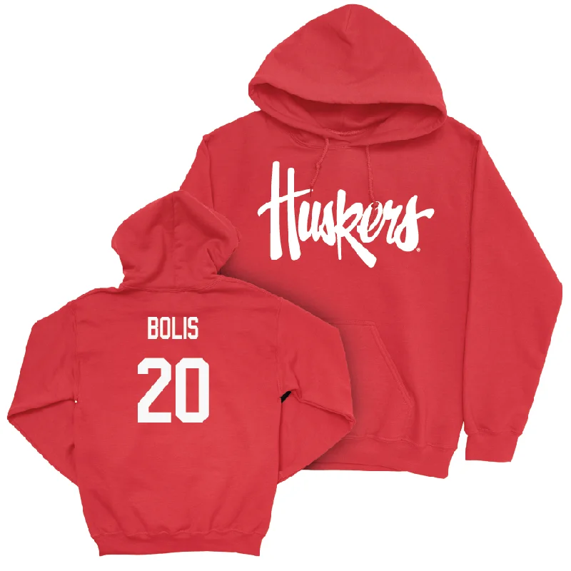 Men's basketball hoodie performance deal -Red Men's Basketball Huskers Hoodie  - Justin Bolis