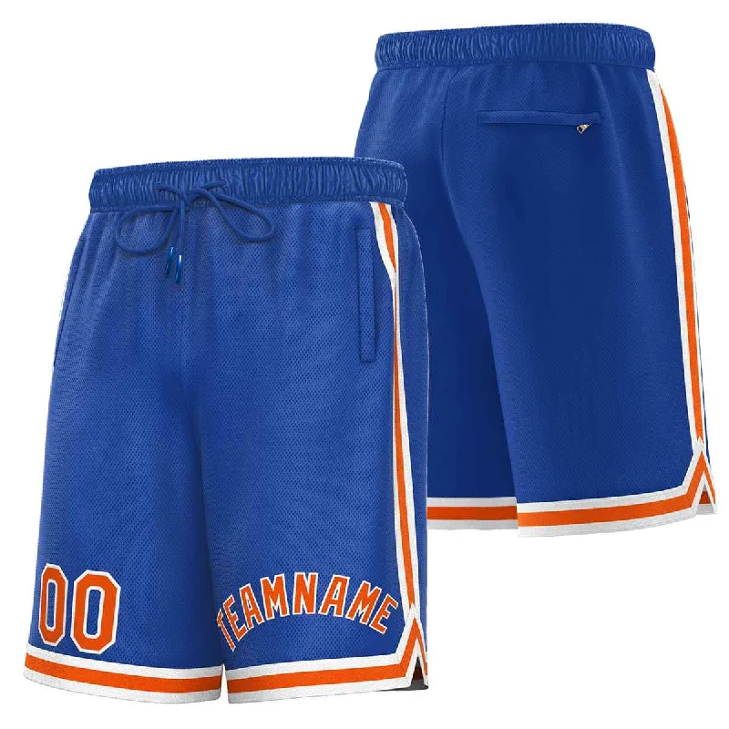 Men's basketball shorts light shorts -Custom Royal Orange-White Sport Basketball Shorts