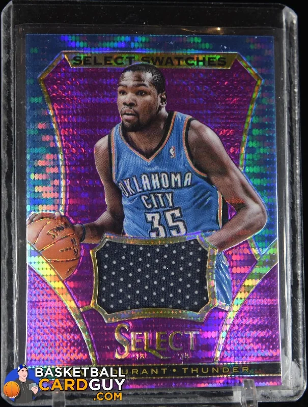 Basketball jerseys team-retro -Kevin Durant 2013-14 Panini Select Swatches Purple Prizm Game Jersey #/99