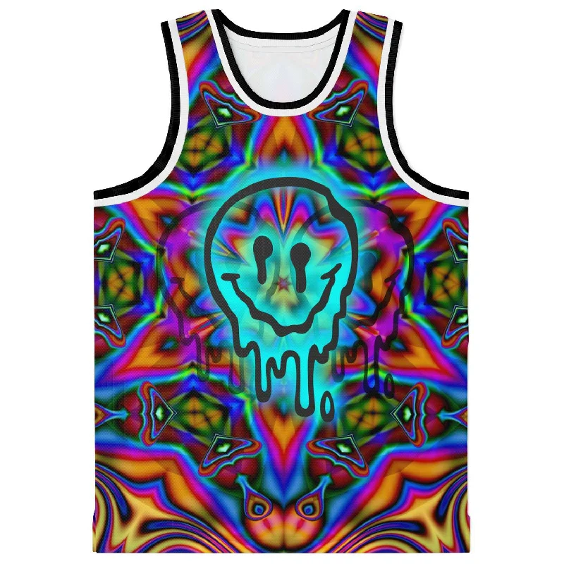 Basketball jerseys durable-vintage -Trippy Moji Melt Basketball Jersey