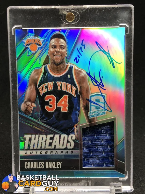 Basketball jerseys breathable-fit -Charles Oakley 2013-14 Spectra Threads Jersey Autp #/75