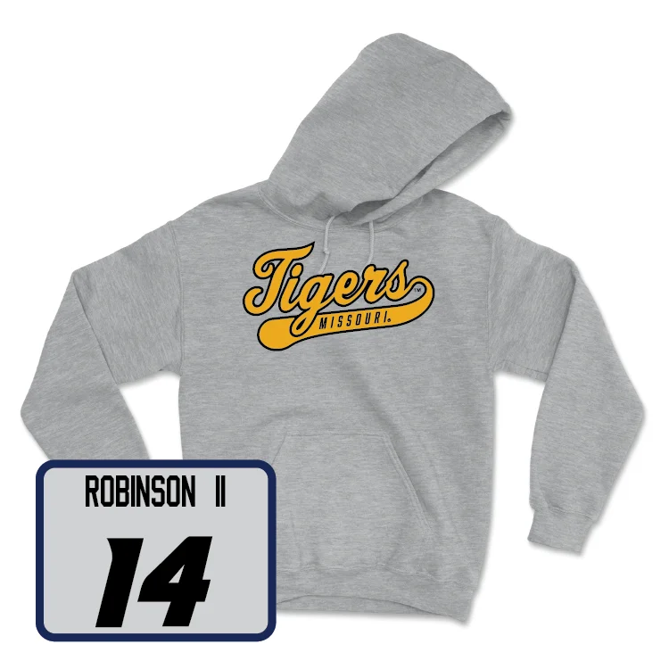 Men's basketball hoodie trendy sale -Sport Grey Men's Basketball Script Hoodie - Anthony Robinson II