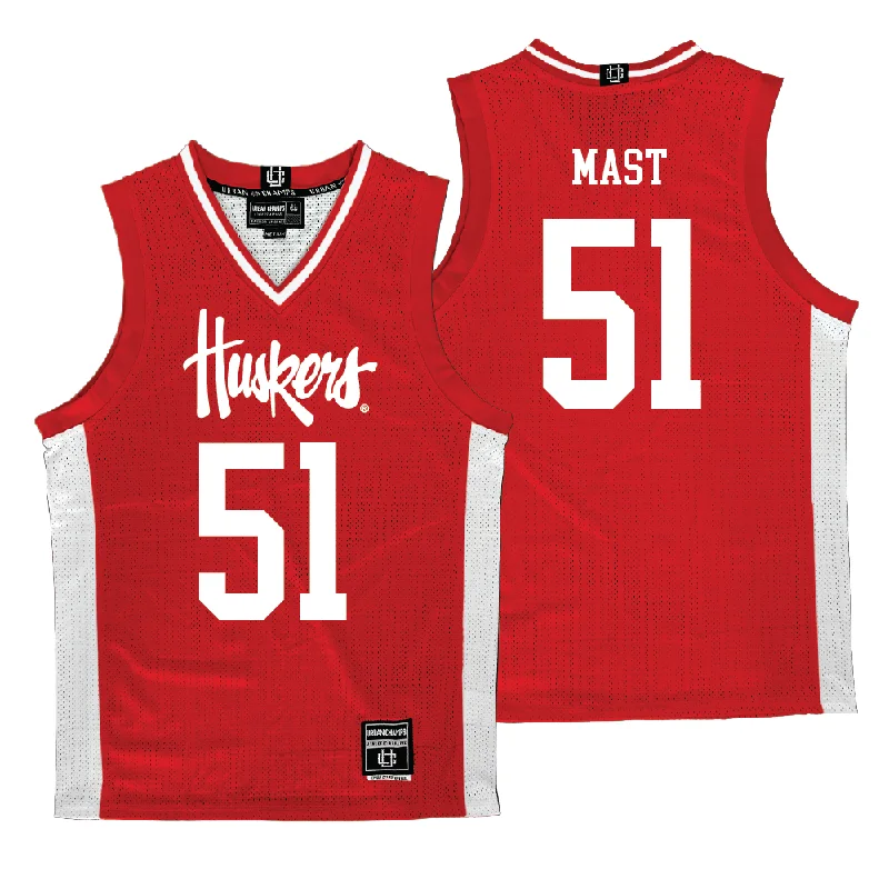 Basketball jerseys vintage-style -Nebraska Men's Basketball Red Jersey - Rienk Mast | #51