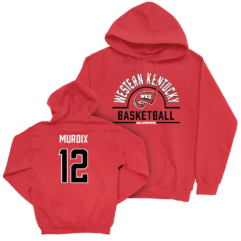 Men's basketball hoodie extra large fit -WKU Men's Basketball Red Arch Hoodie - Terrion Murdix | #12