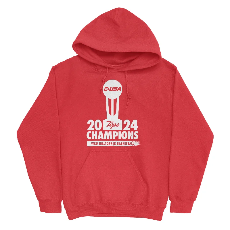 Men's basketball hoodie stretchy hood -EXCLUSIVE RELEASE: WKU Men’s Basketball Celebration Red Hoodie