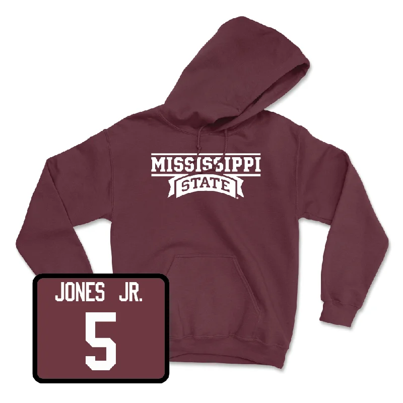 Men's basketball hoodie retro vibe -Maroon Men's Basketball Team Hoodie - Shawn Jones Jr.