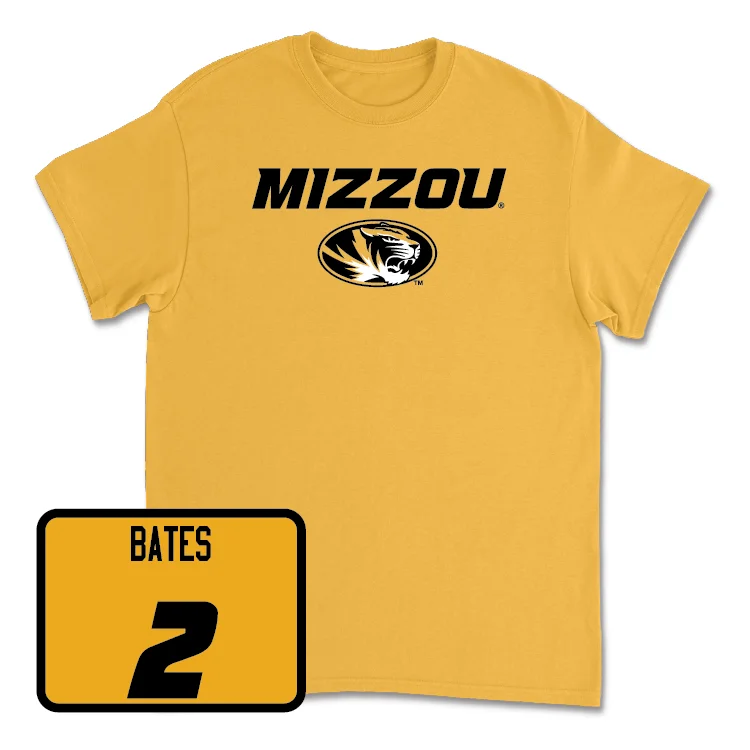 Men's basketball T-shirts fade-resistant -Gold Men's Basketball Mizzou Tee - Tamar Bates