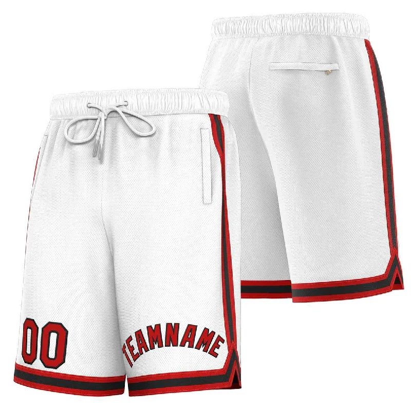 Men's basketball shorts performance special -Custom White Red-Black Sport Basketball Shorts